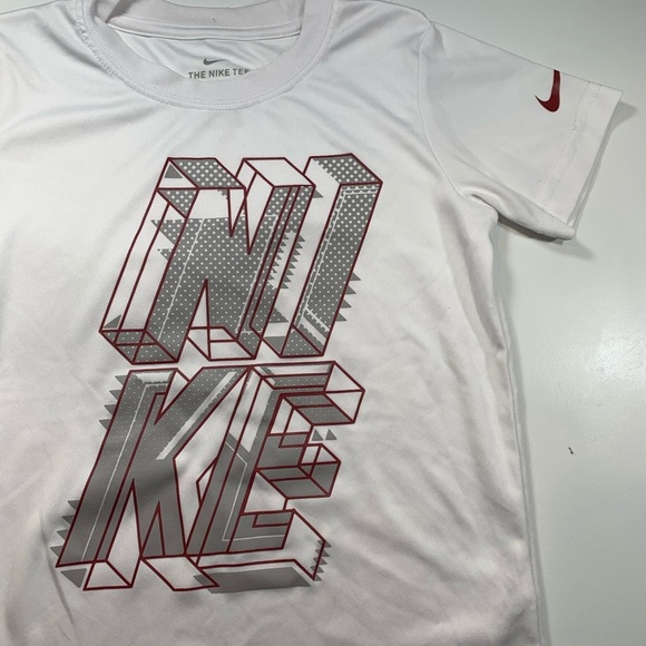 NIKE | Dry Fit White Red Graphic Boys Top XS/S - Picture 5 of 6